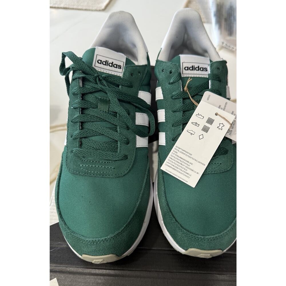 Adidas Run 60s 2.0 Collegiate Green Cloud White Mens 10.5M With Box - Picture 2 of 9